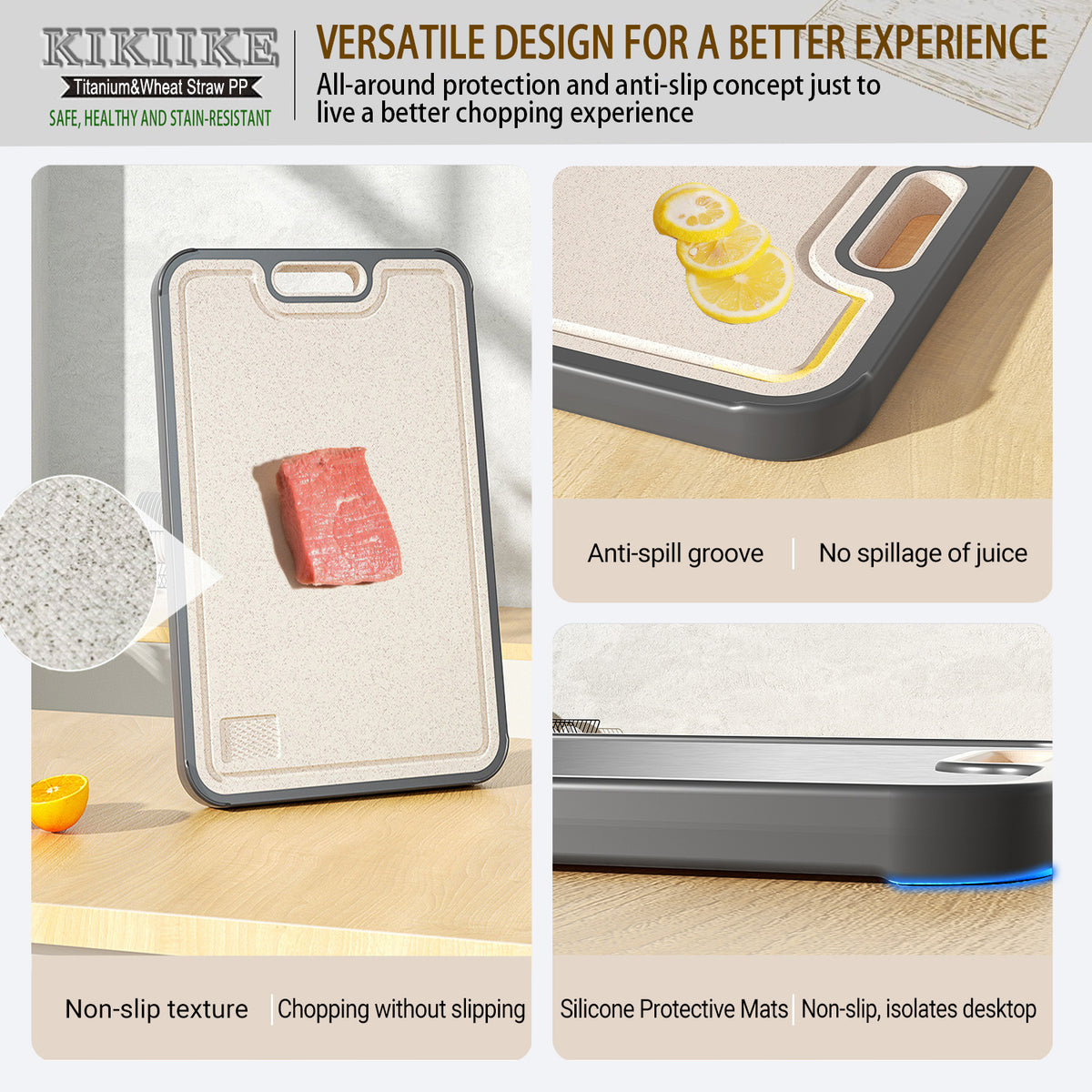 Titanium Cutting Board Double Sided Pure Titanium Cutting Boards for Kitchen