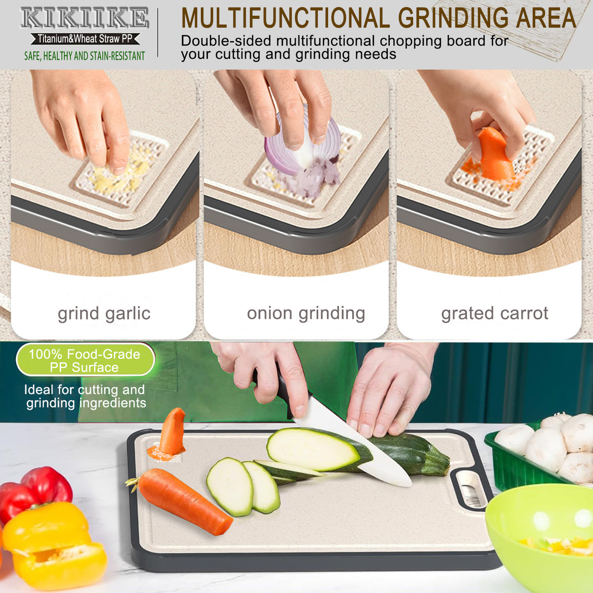 Titanium Cutting Board Double Sided Pure Titanium Cutting Boards for Kitchen